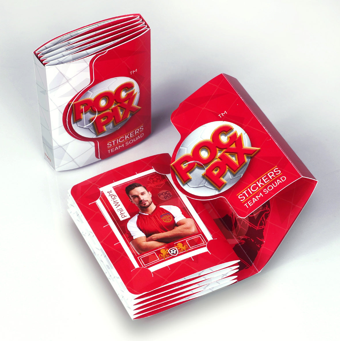 Double Sided Red & White Football Collection Sticker Book or Sticker Album. Pocket Binder for Collectors of football stickers, sticker trading cards, and trading card stickers
