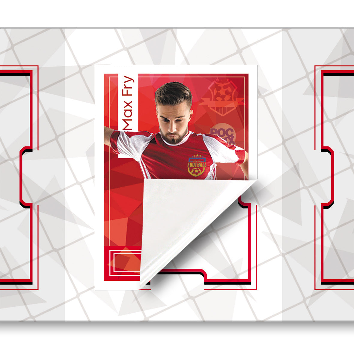 Pocket TCG Football Sticker Collection Book : Red & White