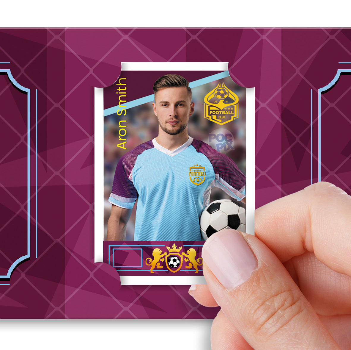 Pocket TCG Football Sticker Collection Book : Claret & Blue
