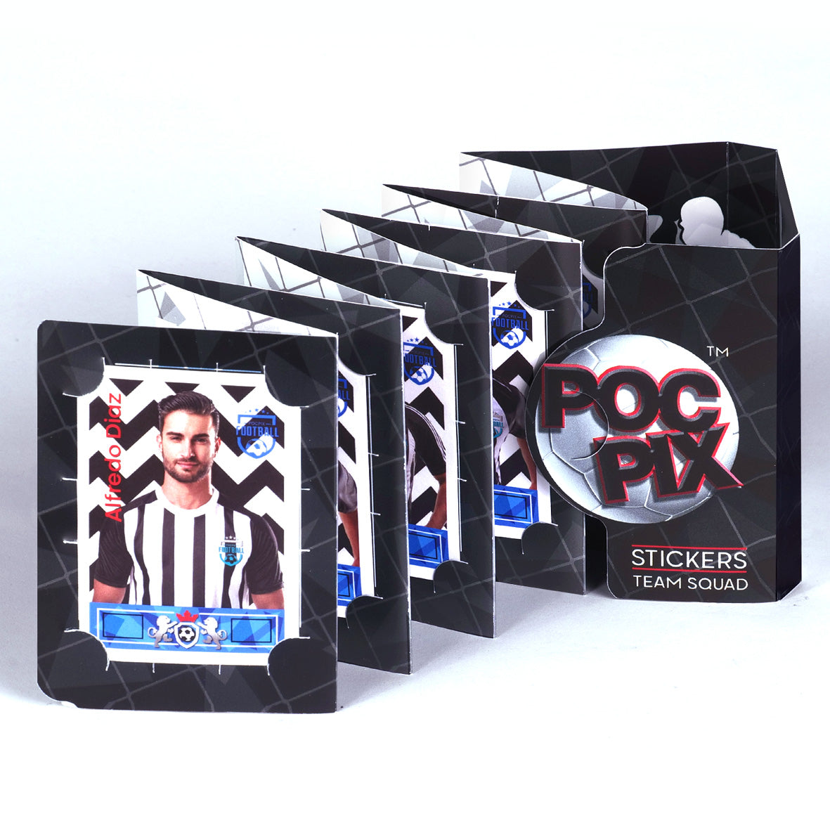 Pocket TCG Football Sticker Collection Book : Black White