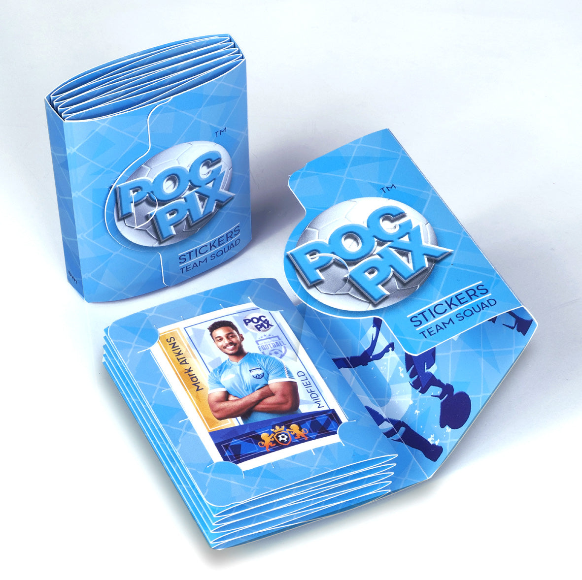 Double Sided Pocket Football Sticker Collection Book or Trading Card Binder for City Blues & football sticker cards, Panini football stickers, or TCG stickers.