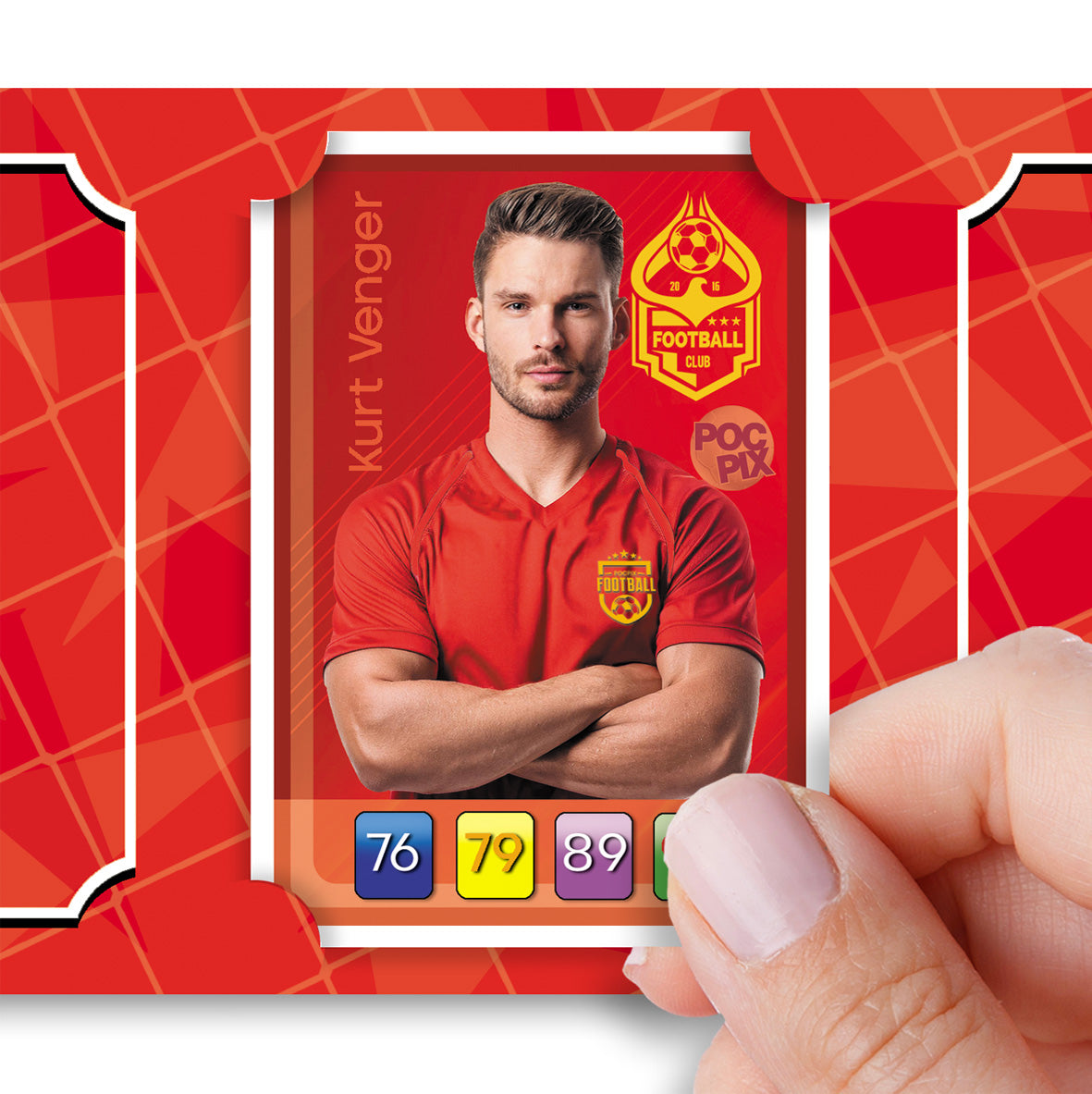 Pocket Trading Card Binder : Football Team : Red Gold