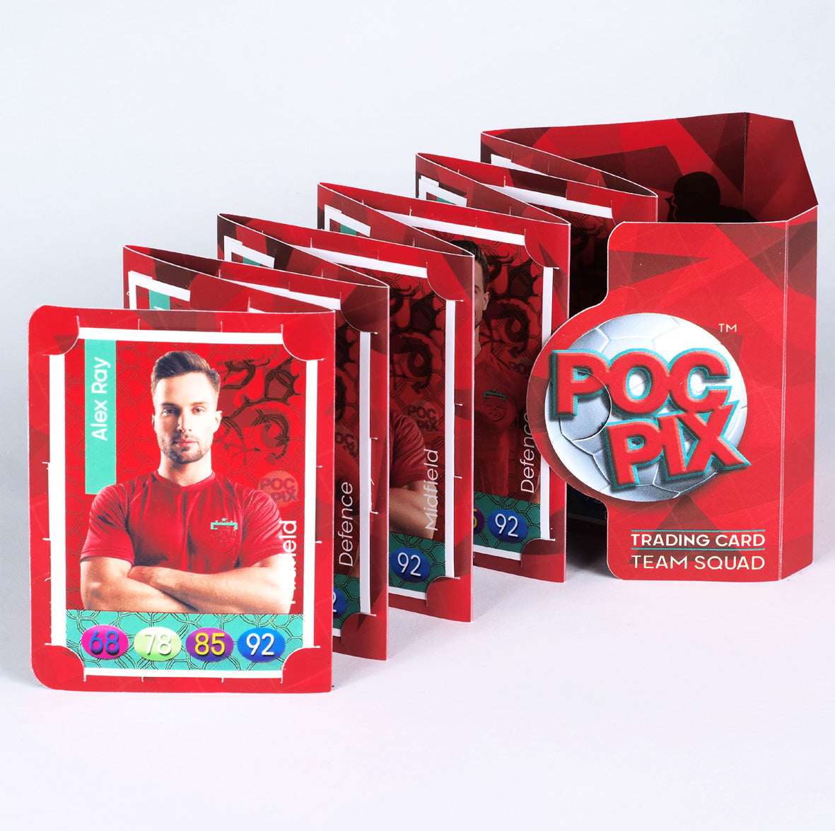 Pocket Trading Card Binder Display : Football Team : Red