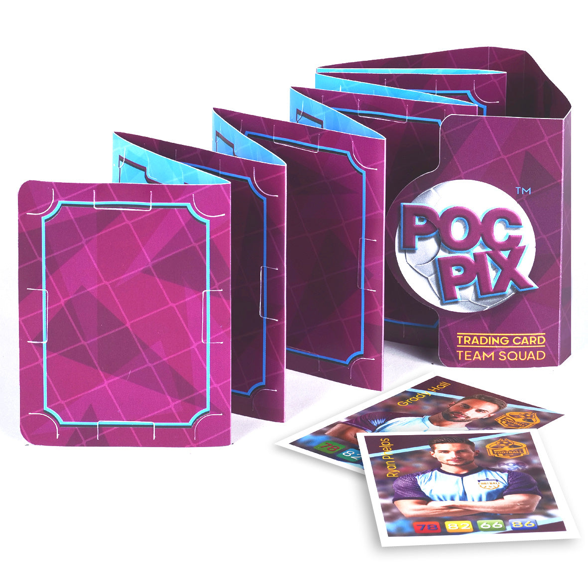 Pocket Trading Card Binder Display : Football : Purple Blue