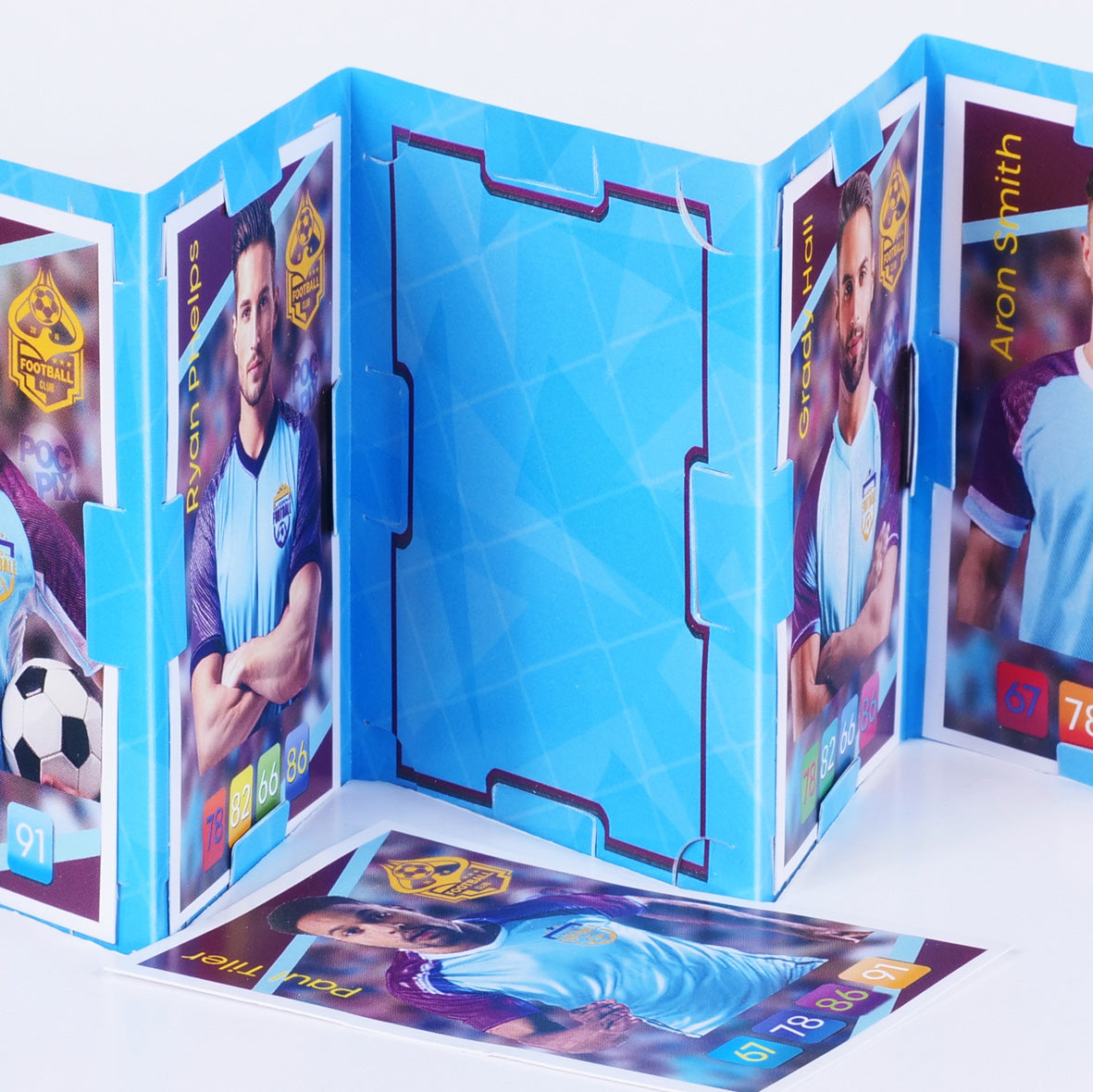 Pocket Trading Card Binder Display : Football : Purple Blue