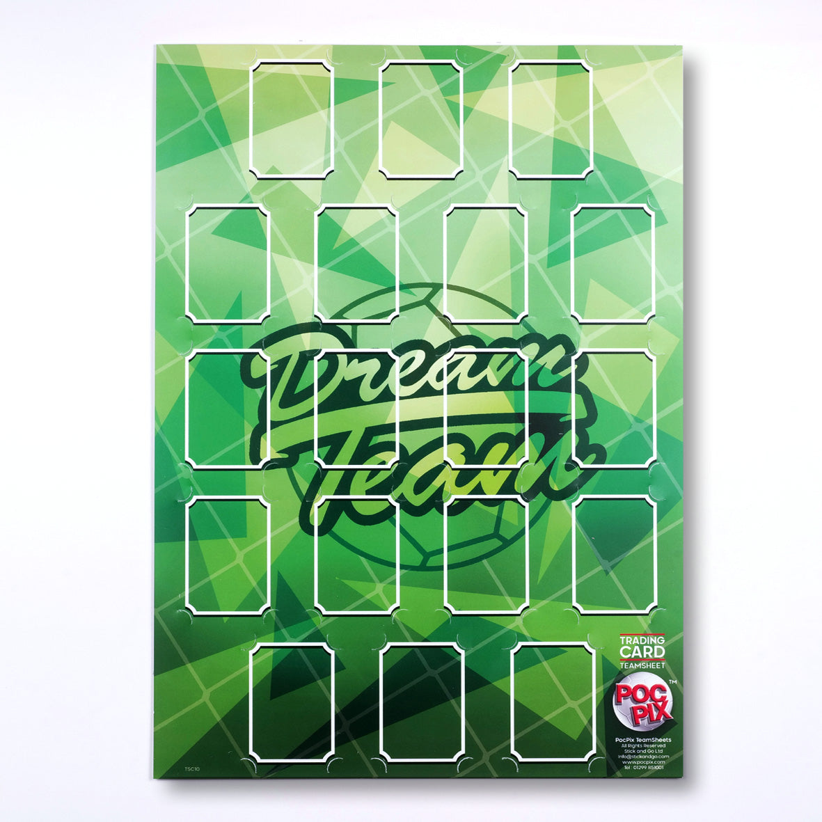 Trading Card Poster : Team Sheet : Teams or All-Stars : Green Dream Team