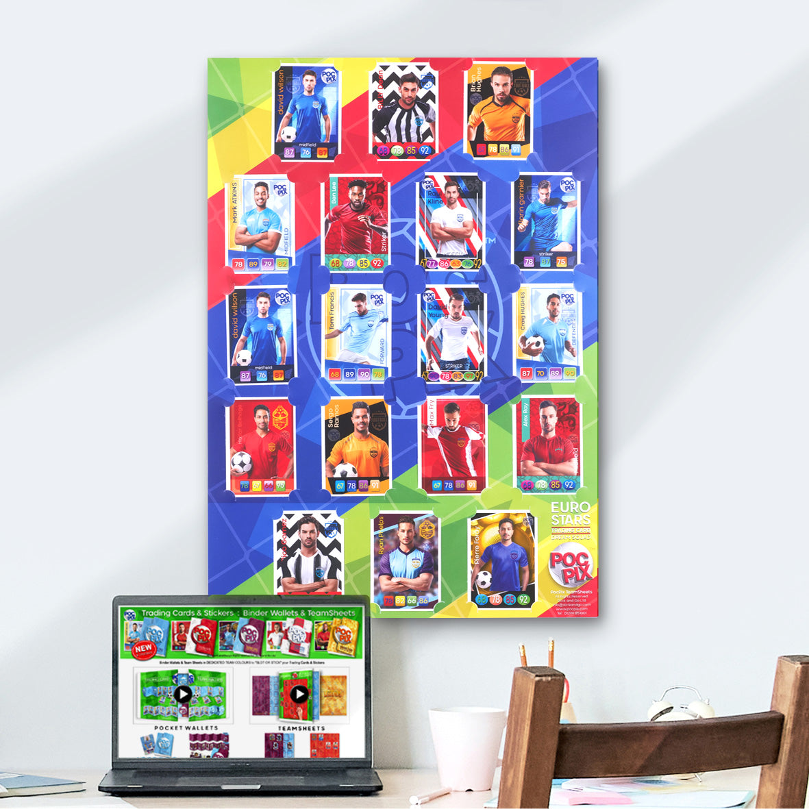Trading Card Poster : Team Sheet : Teams or All-Stars : Euro UEFA Stars