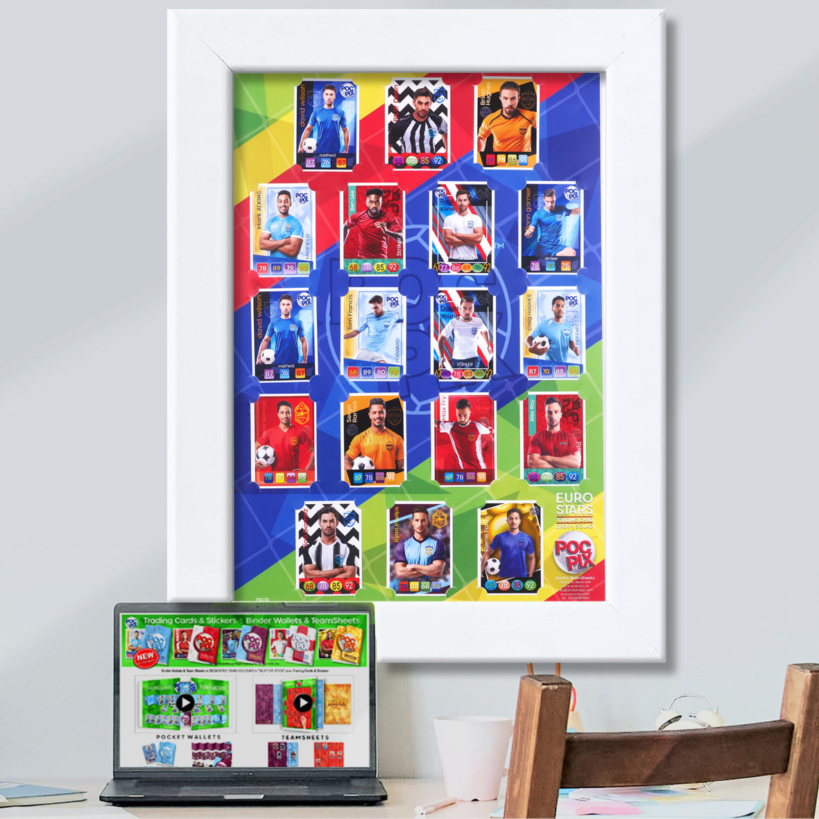 Trading Card Poster : Team Sheet : Teams or All-Stars : Euro UEFA Stars
