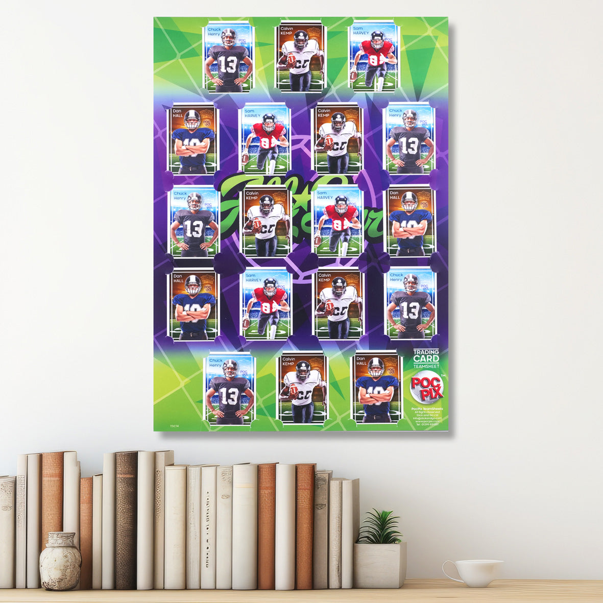 Trading Card Poster : Team Sheet : Teams or All-Stars : Purple & Green