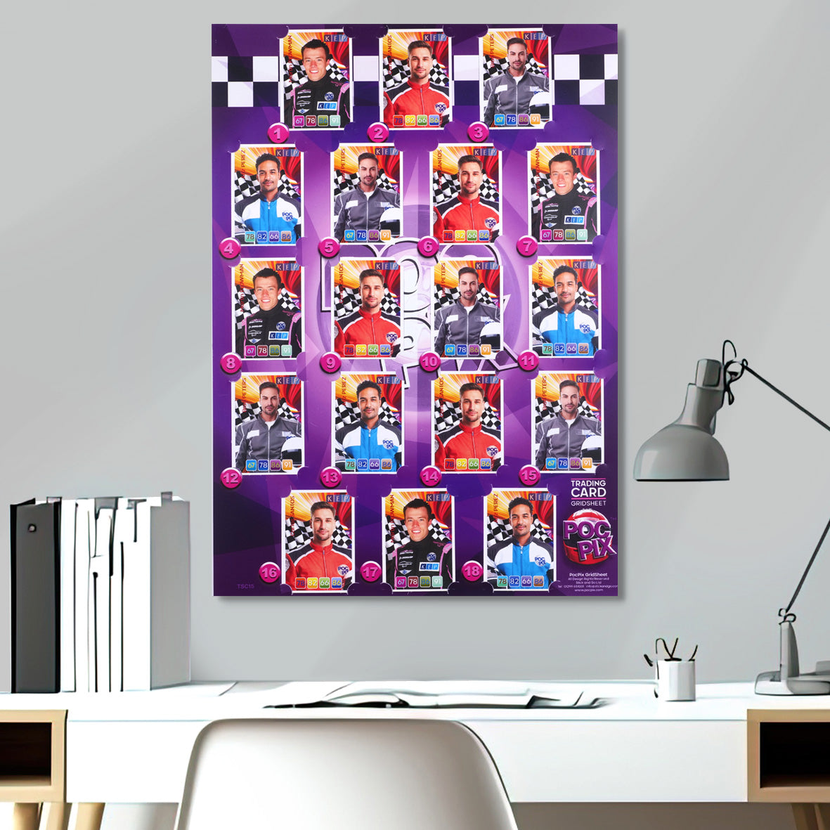 Trading Card Poster : Grid Sheet : Driver Standings : Motorsport