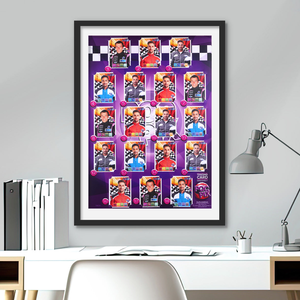 Trading Card Poster : Grid Sheet : Driver Standings : Motorsport