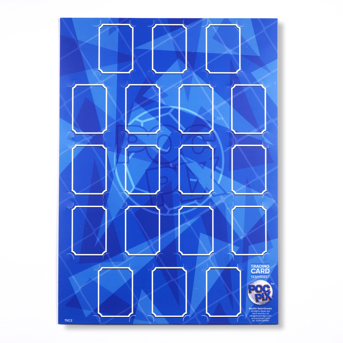 Trading Card Poster: Team Sheet : Teams or All-Stars : Royal Blue