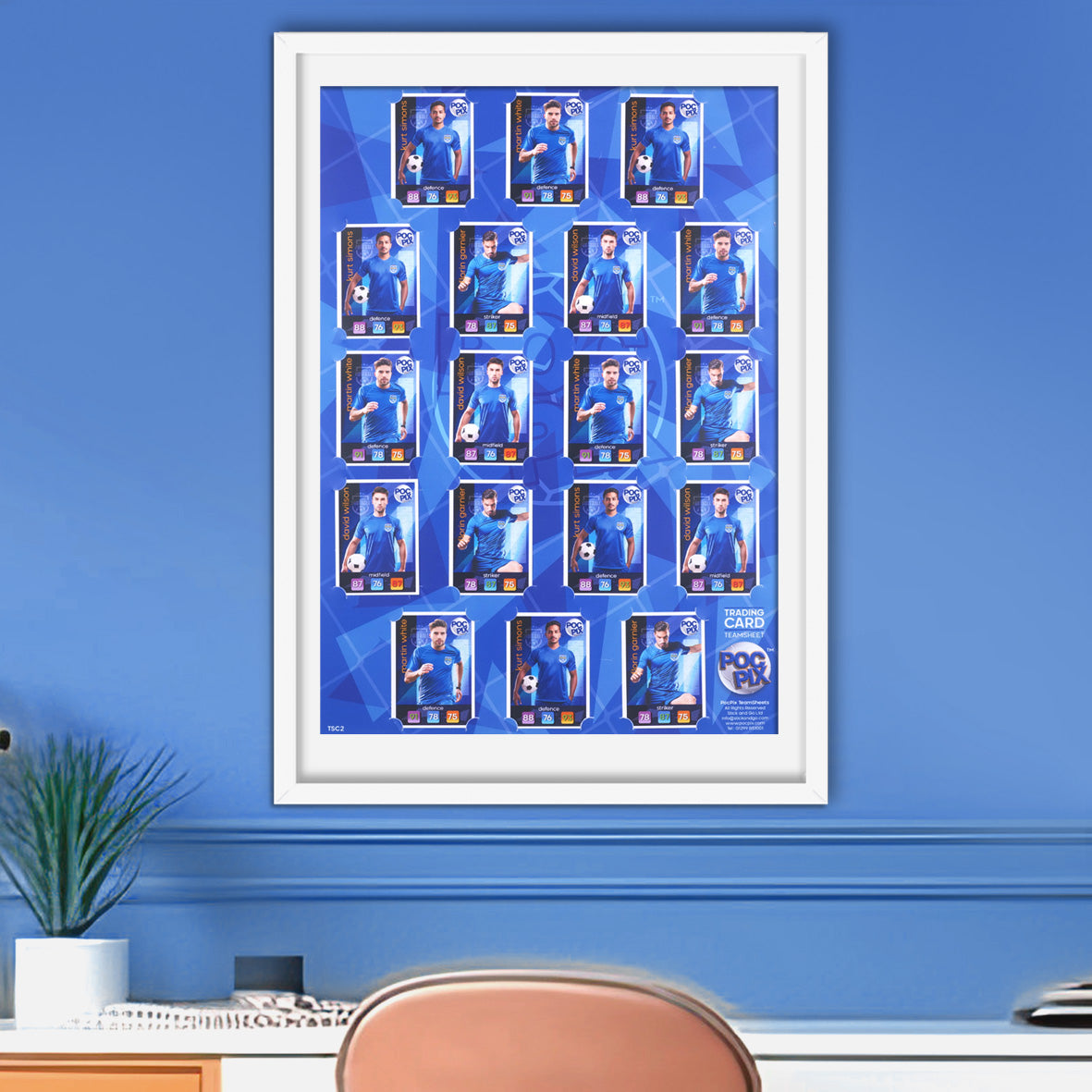 Trading Card Poster: Team Sheet : Teams or All-Stars : Royal Blue