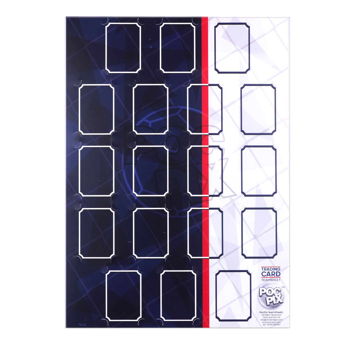 Trading Card Poster : Team Sheet : Teams / All-Stars : Royal Blue & white