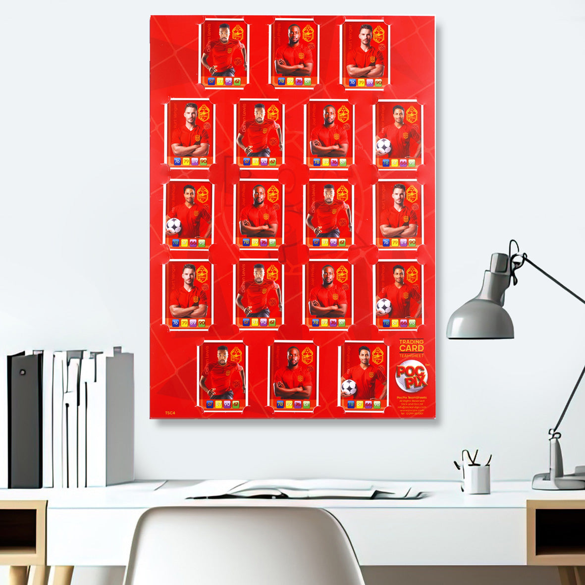 Trading Card Poster : Team Sheet : Teams or All-Stars : Red & Gold