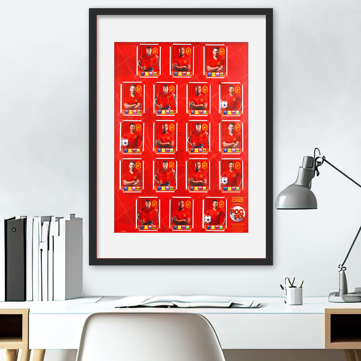 Trading Card Poster : Team Sheet : Teams or All-Stars : Red & Gold