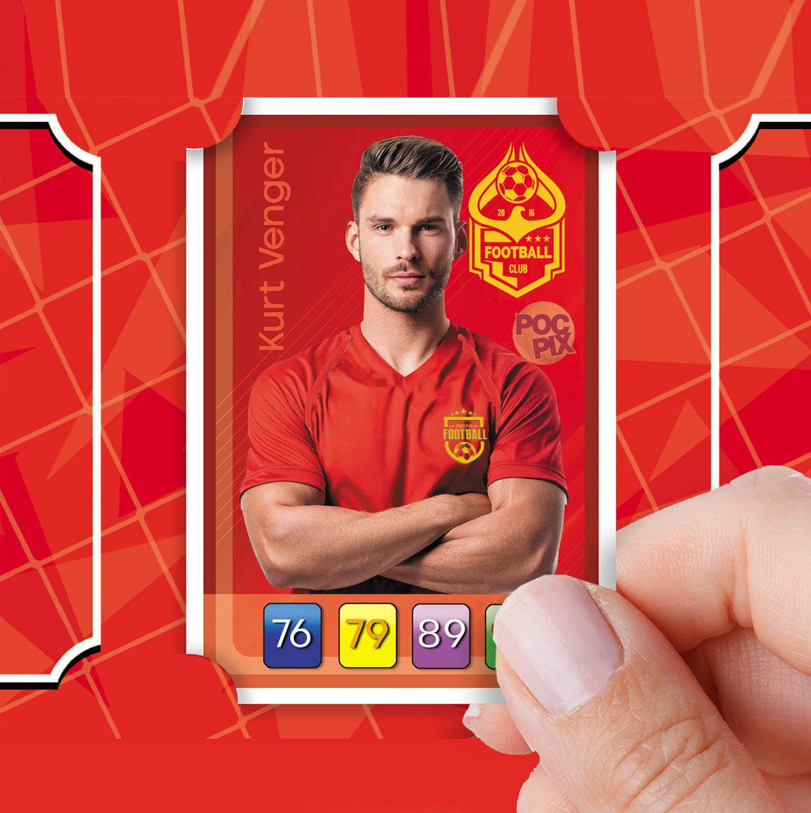 Trading Card Poster : Team Sheet : Teams or All-Stars : Red & Gold