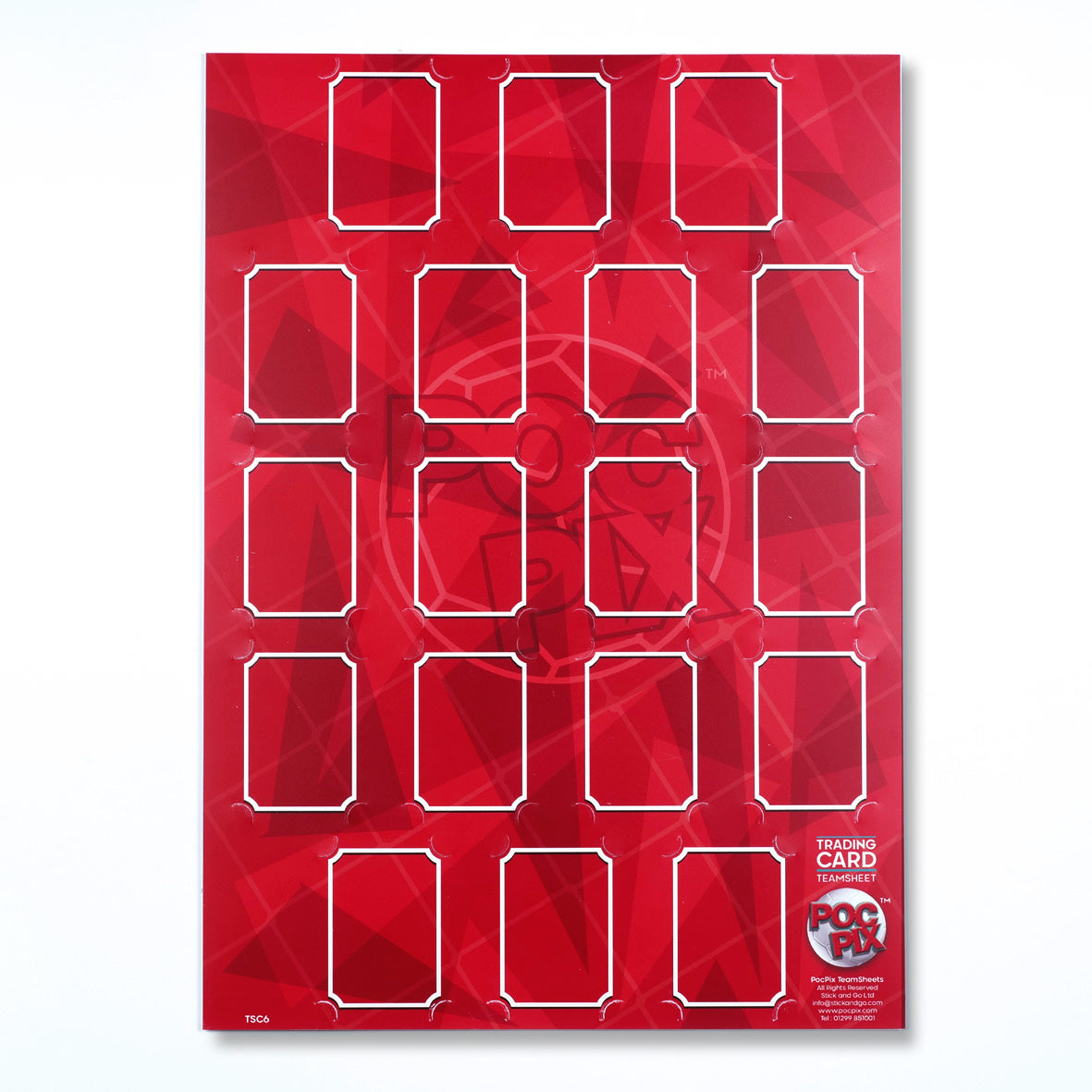 Trading Card Poster : Team Sheet : Teams or All-Stars : Red