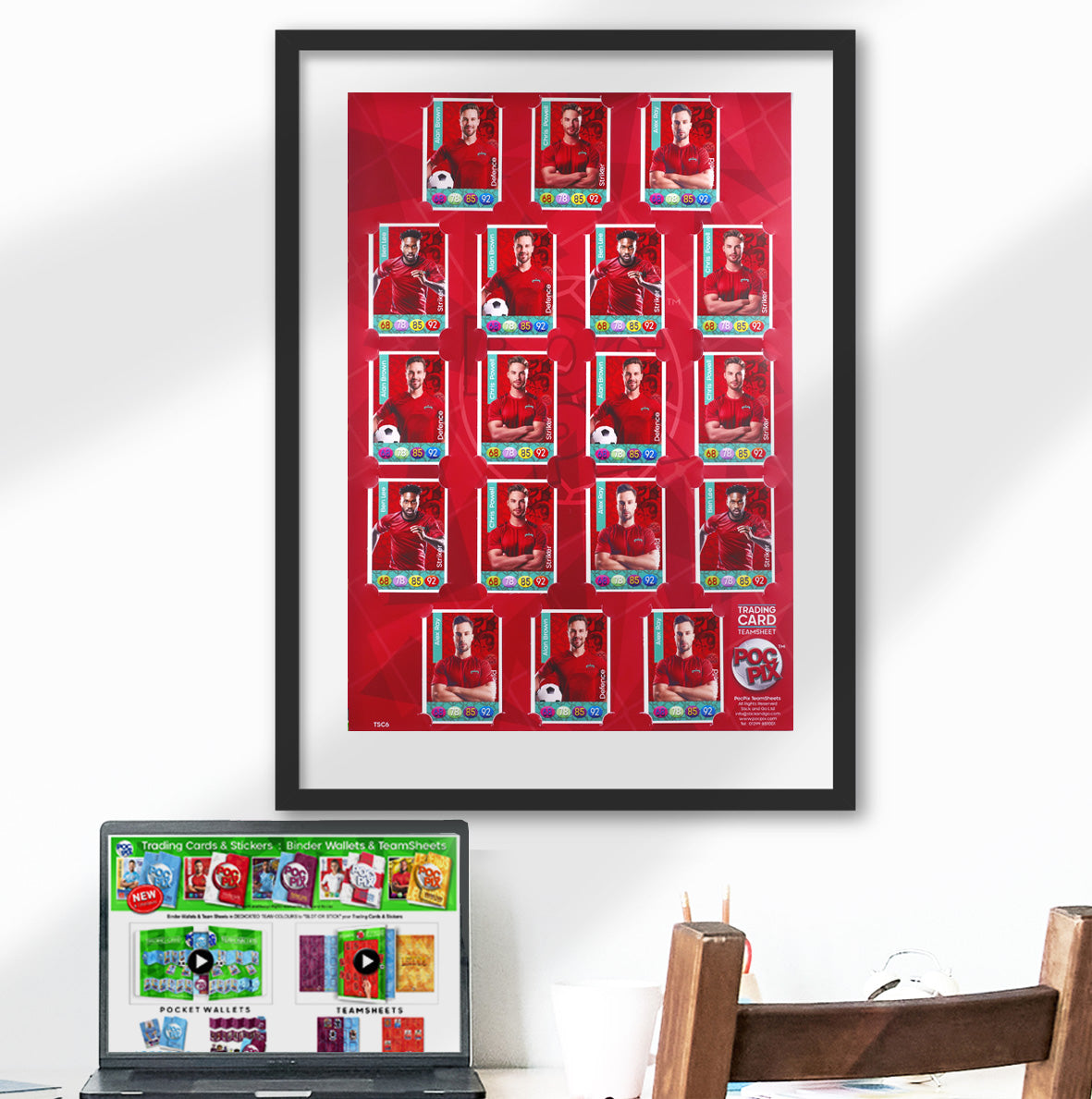 Trading Card Poster : Team Sheet : Teams or All-Stars : Red