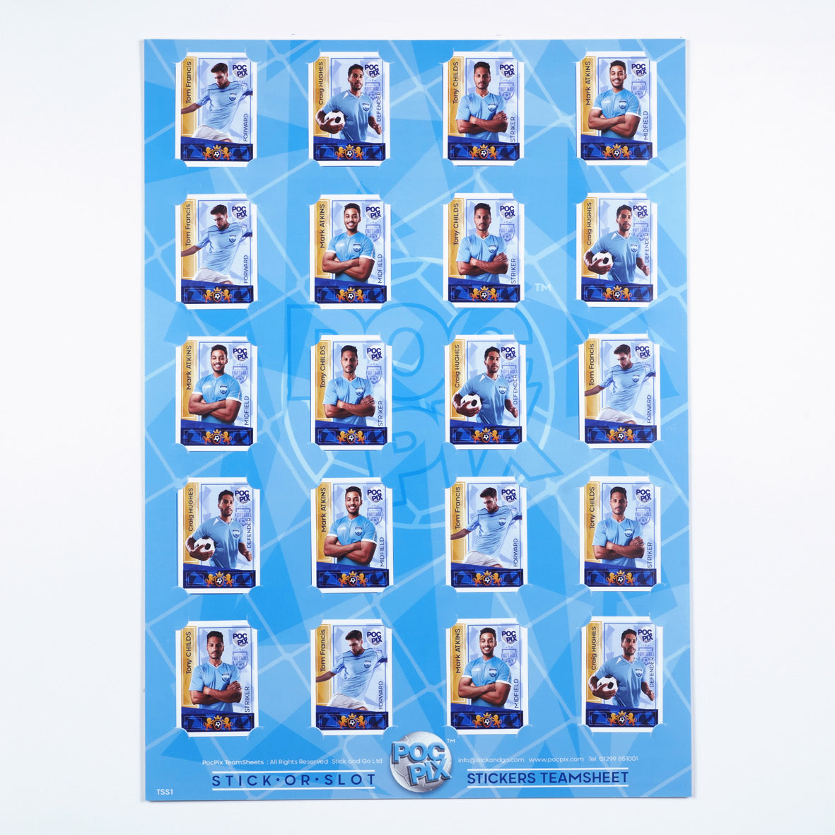 Sticker Poster : Team Sheet : Teams or All-Stars : Sky Blue