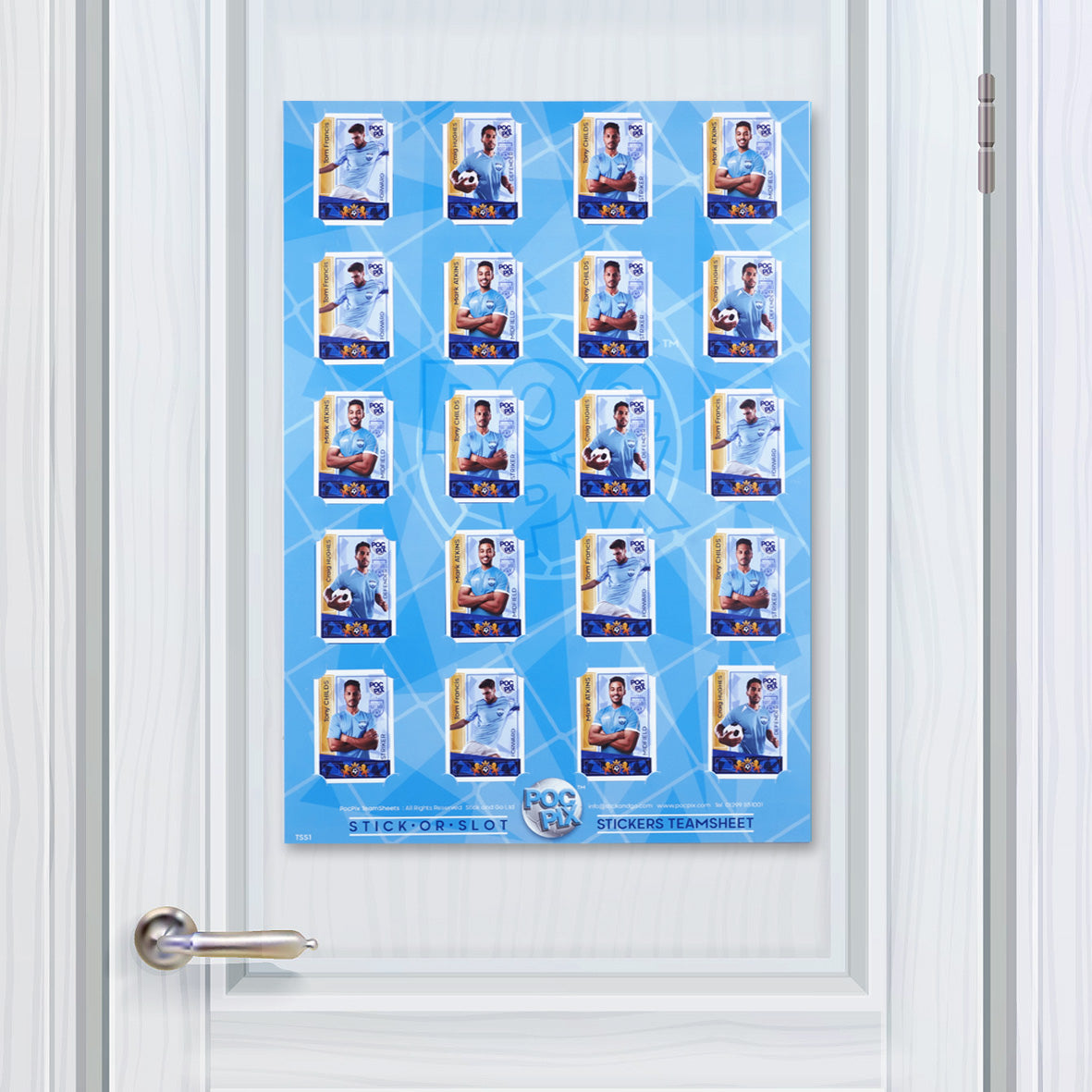 Sticker Poster : Team Sheet : Teams or All-Stars : Sky Blue