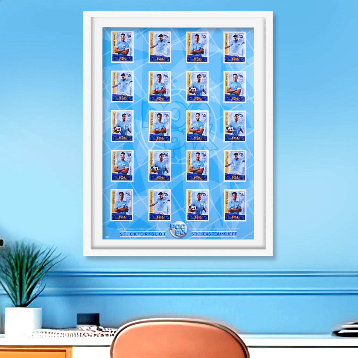 Sticker Poster : Team Sheet : Teams or All-Stars : Sky Blue