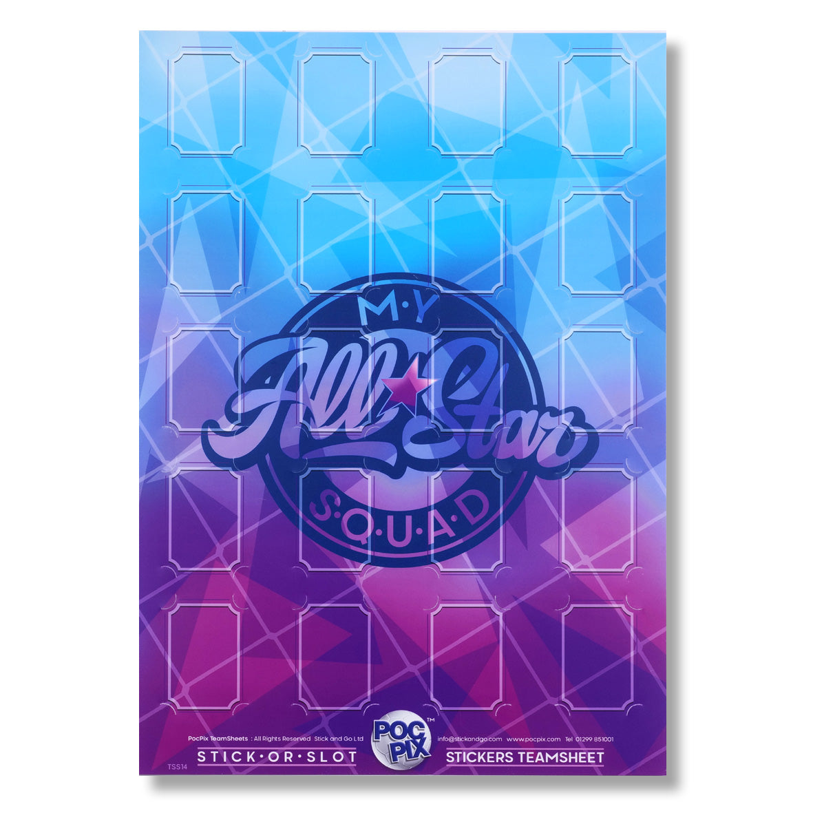 Sticker Poster : Team Sheet : Teams or All-Stars : Dream Team