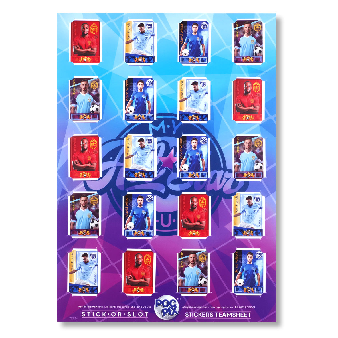 Sticker Poster : Team Sheet : Teams or All-Stars : Dream Team