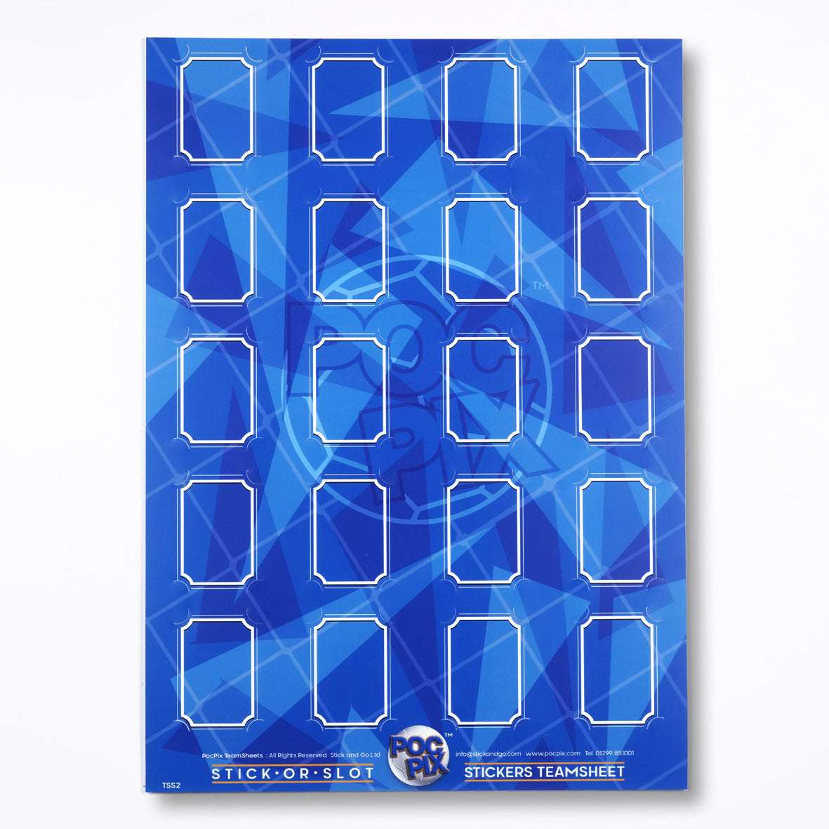 Sticker Poster : Team Sheet : Teams or All-Stars : Royal Blue