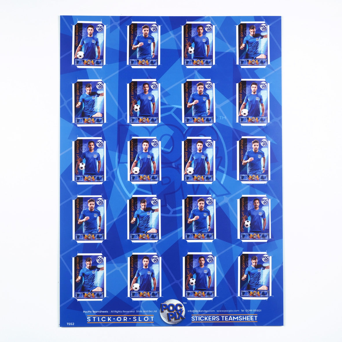 Sticker Poster : Team Sheet : Teams or All-Stars : Royal Blue
