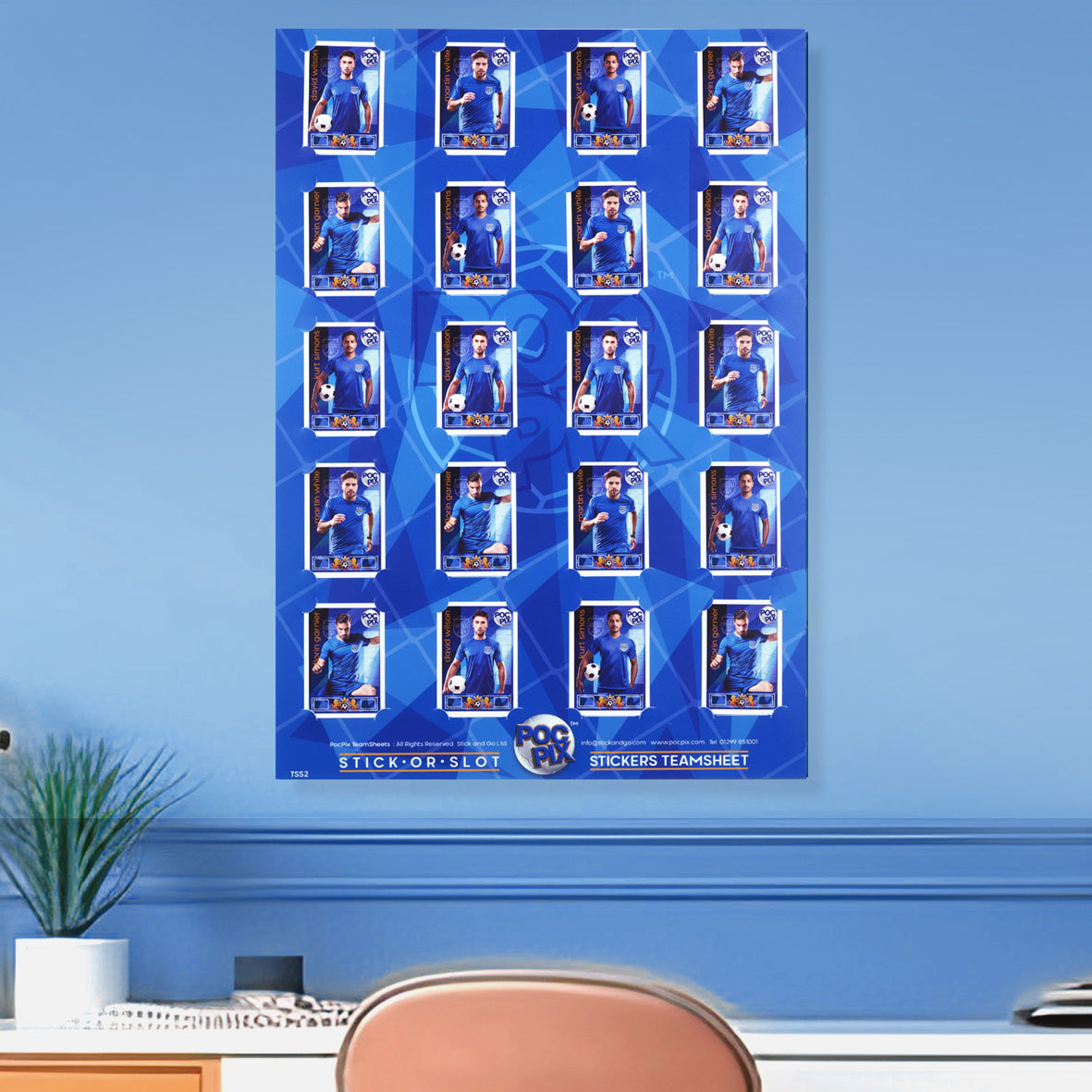 Sticker Poster : Team Sheet : Teams or All-Stars : Royal Blue