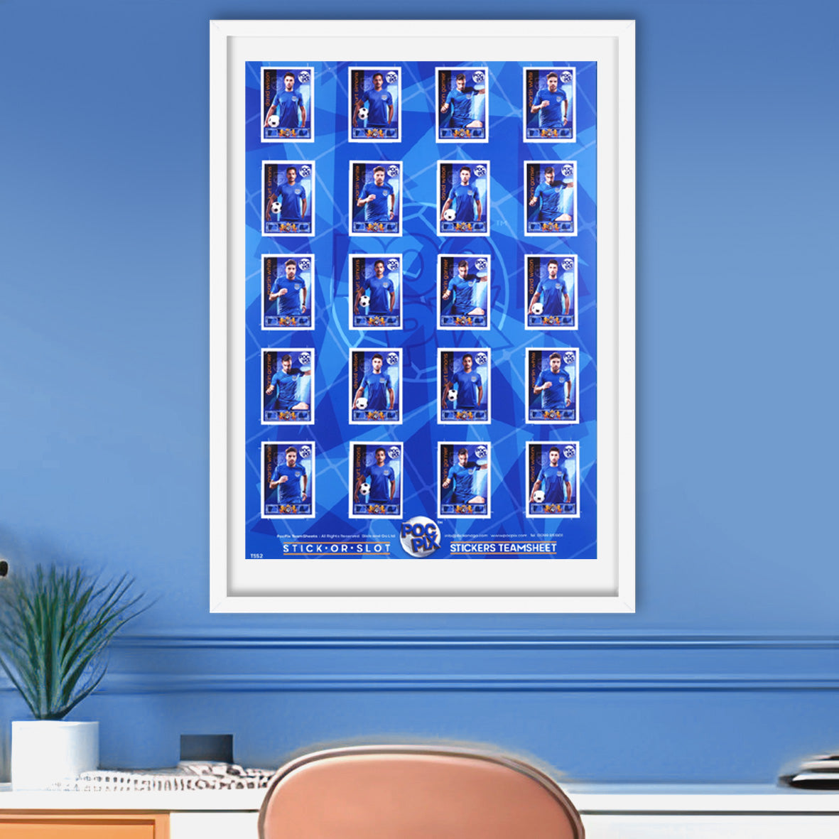 Sticker Poster : Team Sheet : Teams or All-Stars : Royal Blue