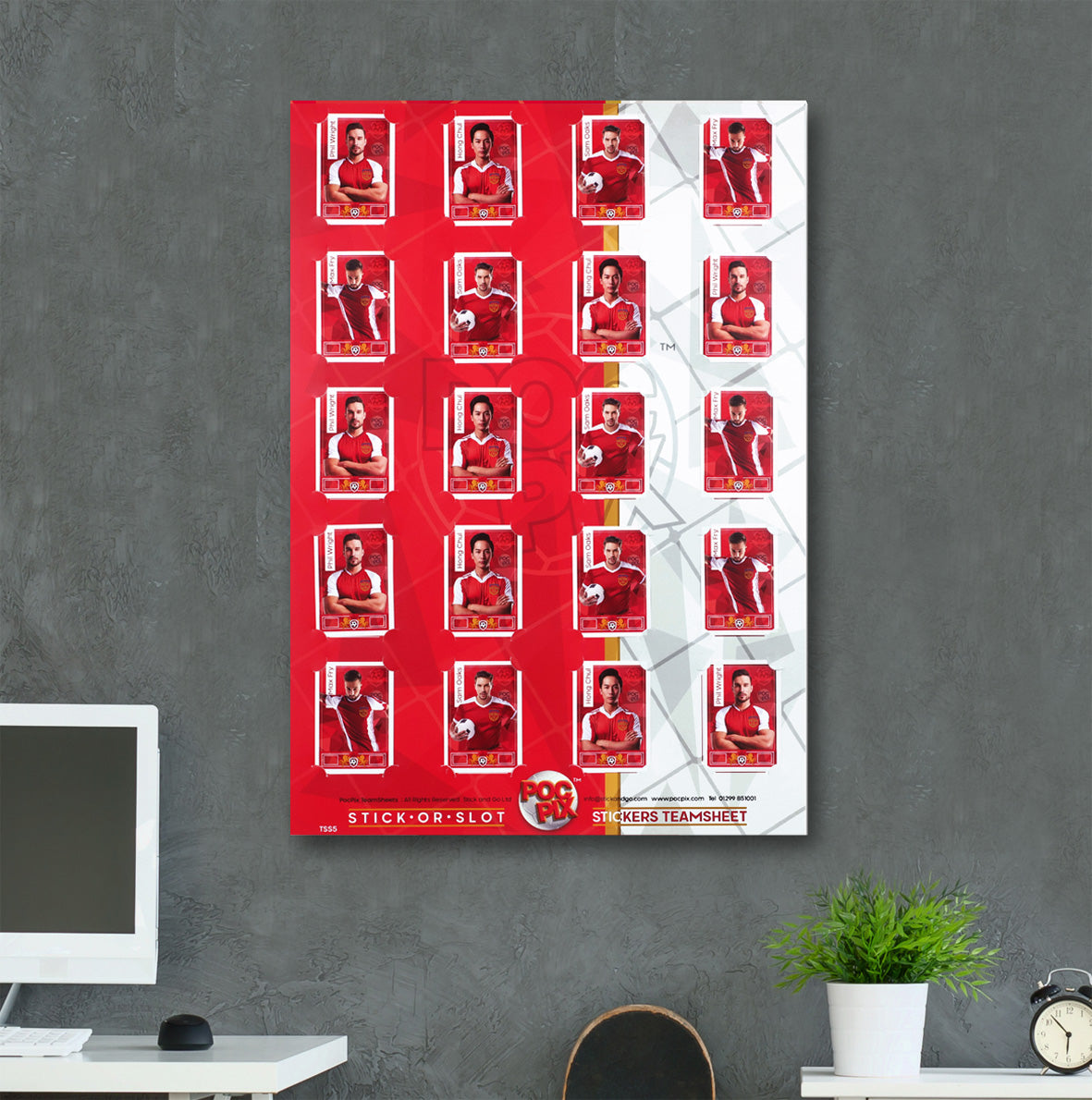 Sticker Poster : Team Sheet : Teams or All-Stars : Red & White