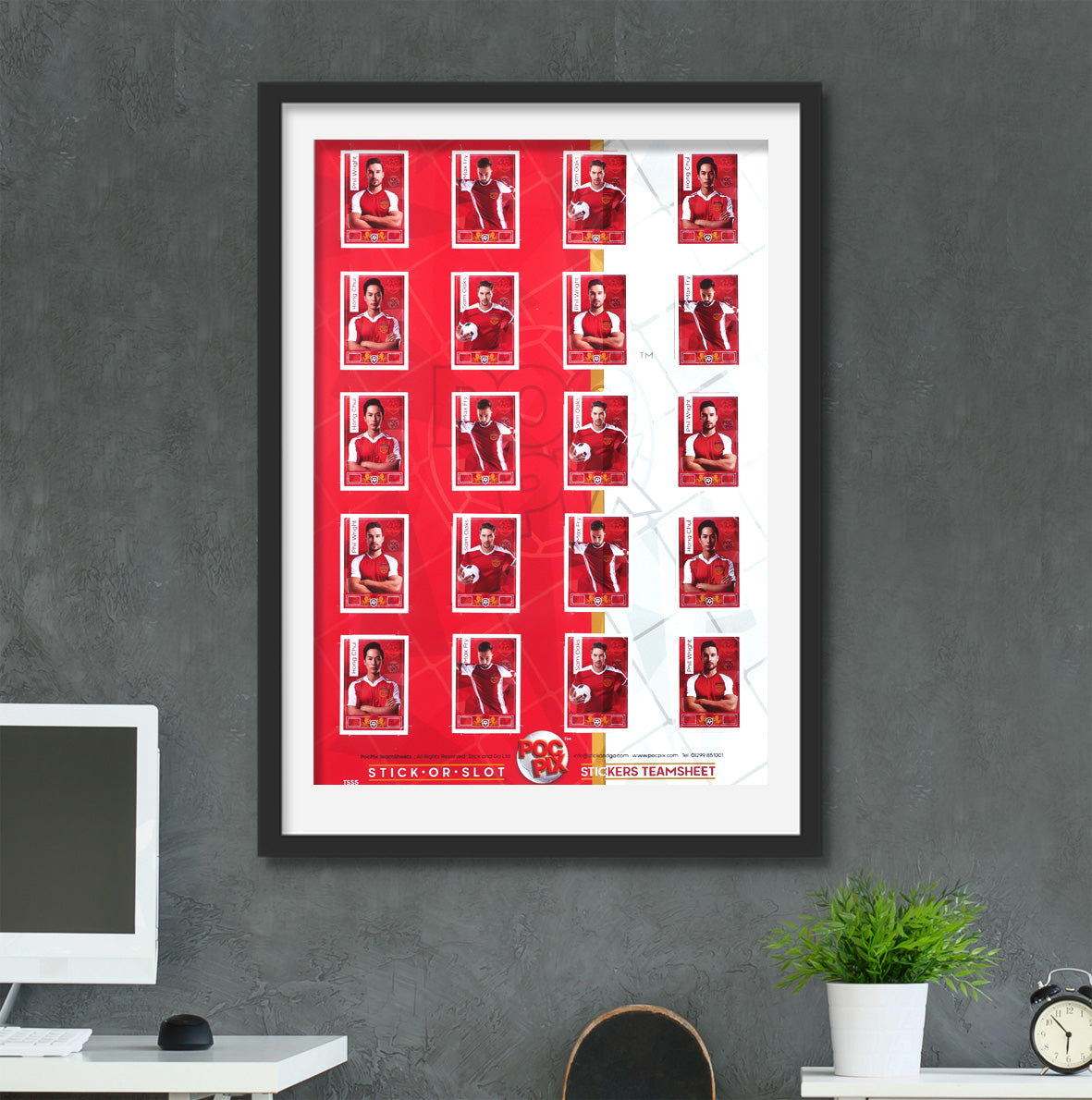Sticker Poster : Team Sheet : Teams or All-Stars : Red & White