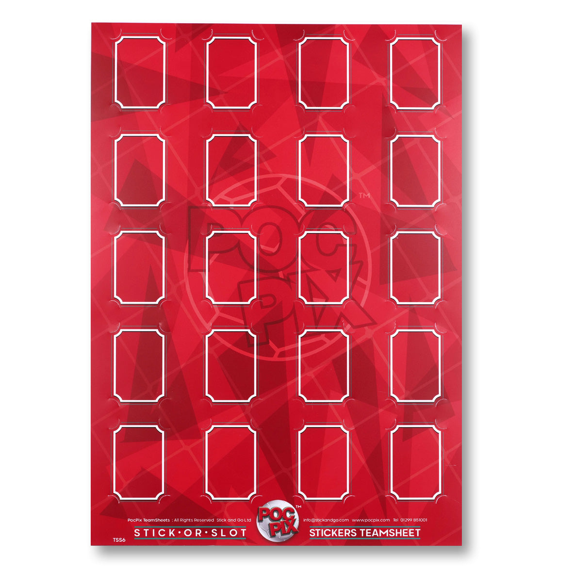 Sticker Poster : Team Sheet : Teams or All-Stars : Red