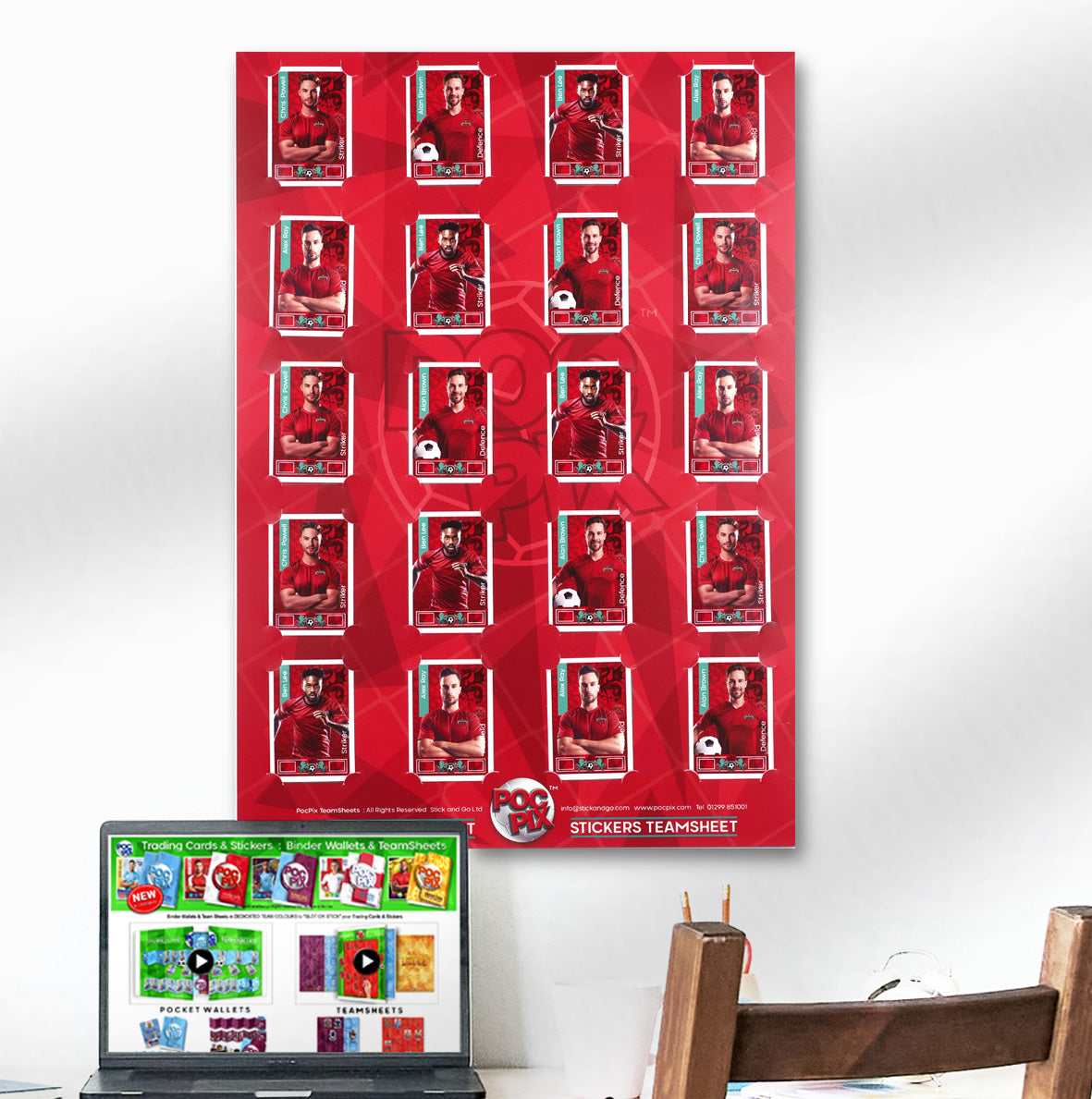 Sticker Poster : Team Sheet : Teams or All-Stars : Red