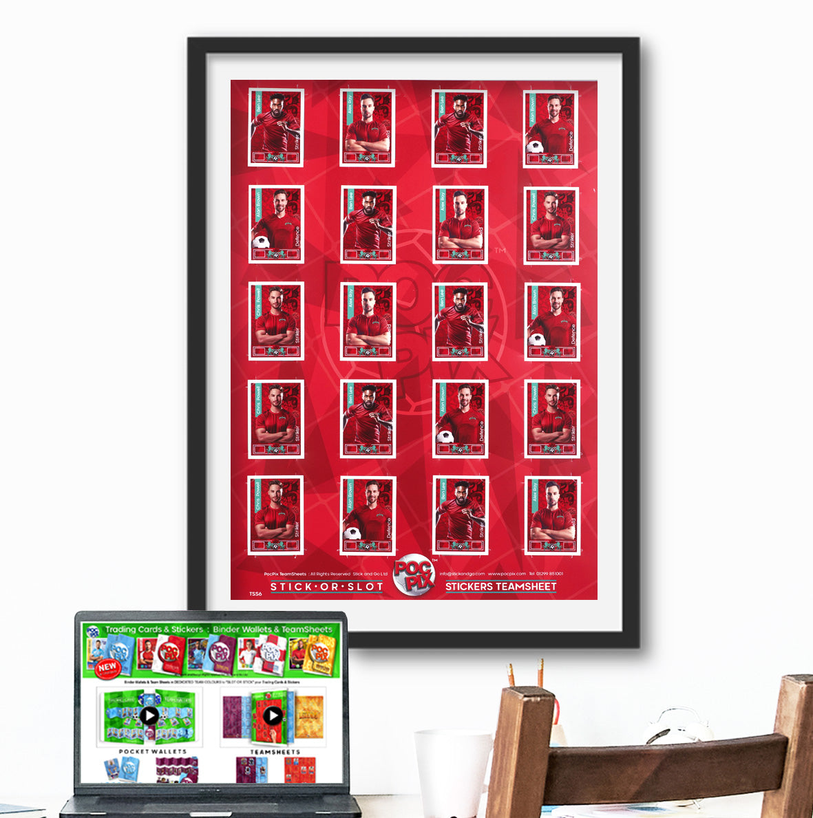 Sticker Poster : Team Sheet : Teams or All-Stars : Red