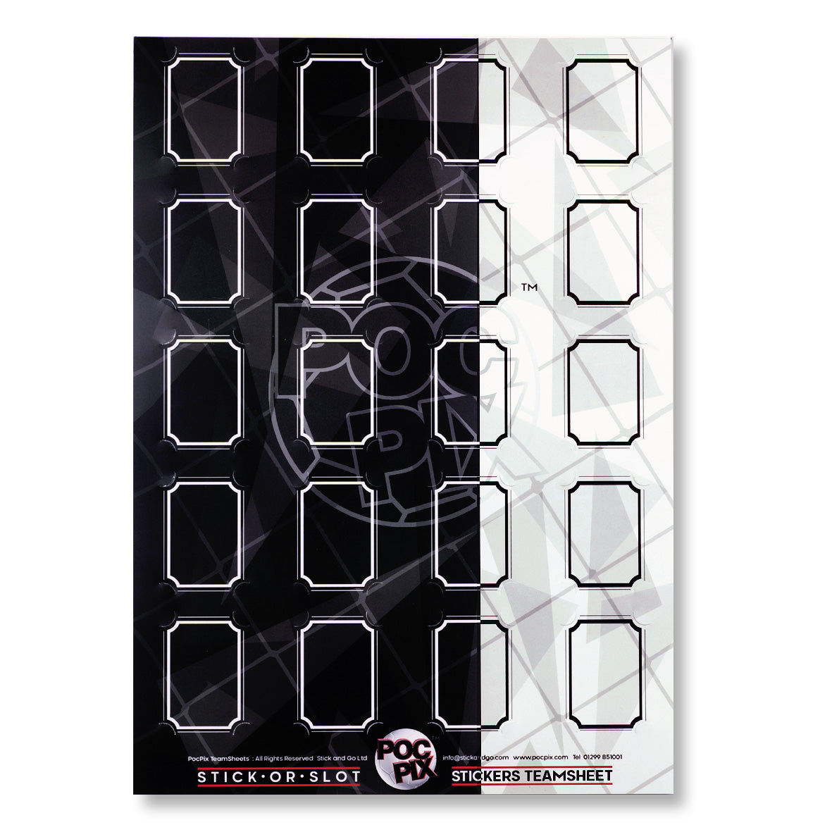 Sticker Poster : Team Sheet : Teams or All-Stars : Black & White