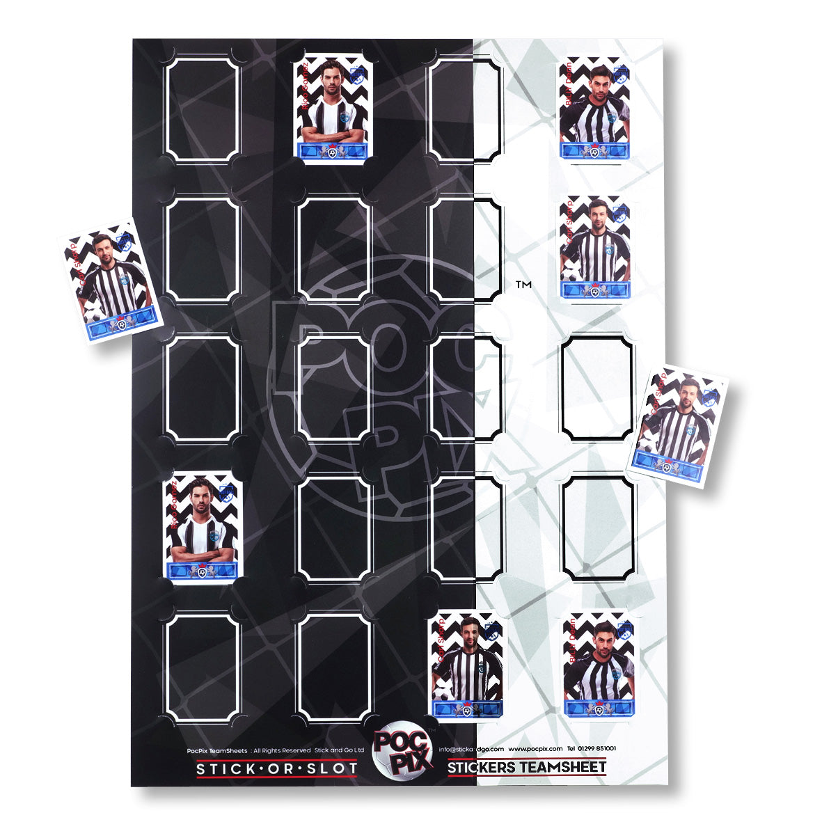 Sticker Poster : Team Sheet : Teams or All-Stars : Black & White