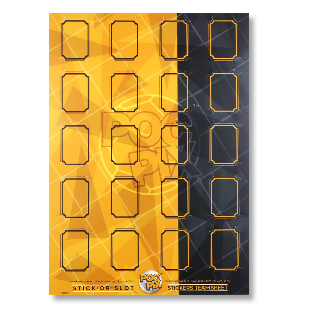 Sticker Poster : Team Sheet : Teams or All-Stars : Orange / Gold & Black