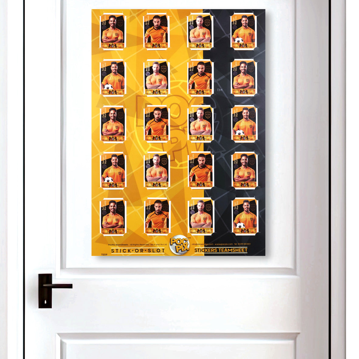 Sticker Poster : Team Sheet : Teams or All-Stars : Orange / Gold & Black
