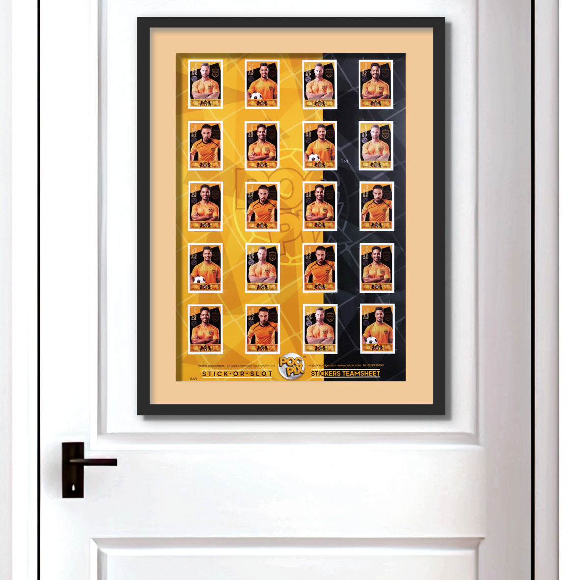 Sticker Poster : Team Sheet : Teams or All-Stars : Orange / Gold & Black