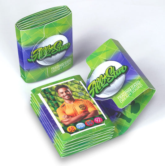 Take your sports trading cards to the next level with our bold & durable All Stars Soccer Football Trading Card Display Wallet.