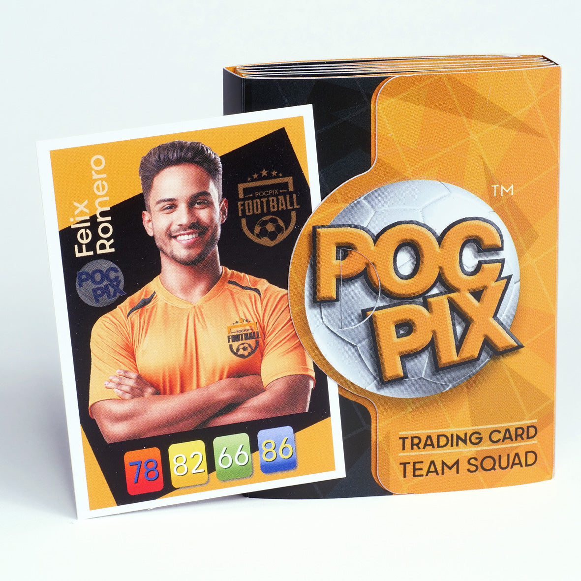 Compact Football trading card display team squad gold orange black card album for standard size trading cards