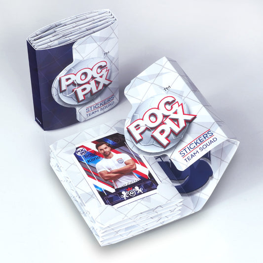 Navy Blue & White Pocket Size Double Sided TCG Football Sticker Collection Book and Compact Trading Card Binder for any serious Football TCG Collector.