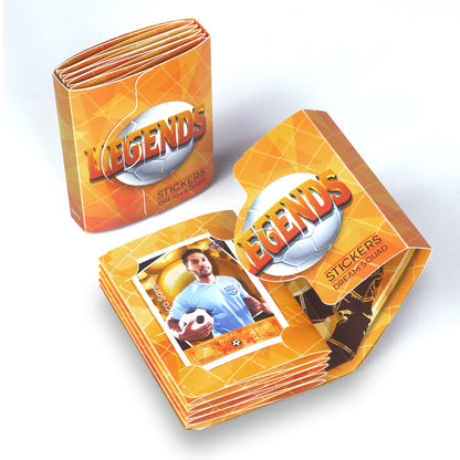 Orange Pocket Size Double Sided TCG Football Sticker Collection Book and Trading Card Binder for International Football Legends Stickers or Dream Team TCG Collector. 