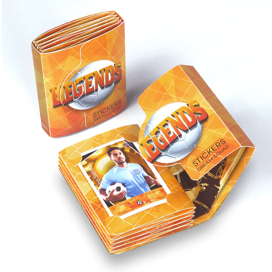 Orange Pocket Size Double Sided TCG Football Sticker Collection Book and Trading Card Binder for International Football Legends Stickers or Dream Team TCG Collector. 