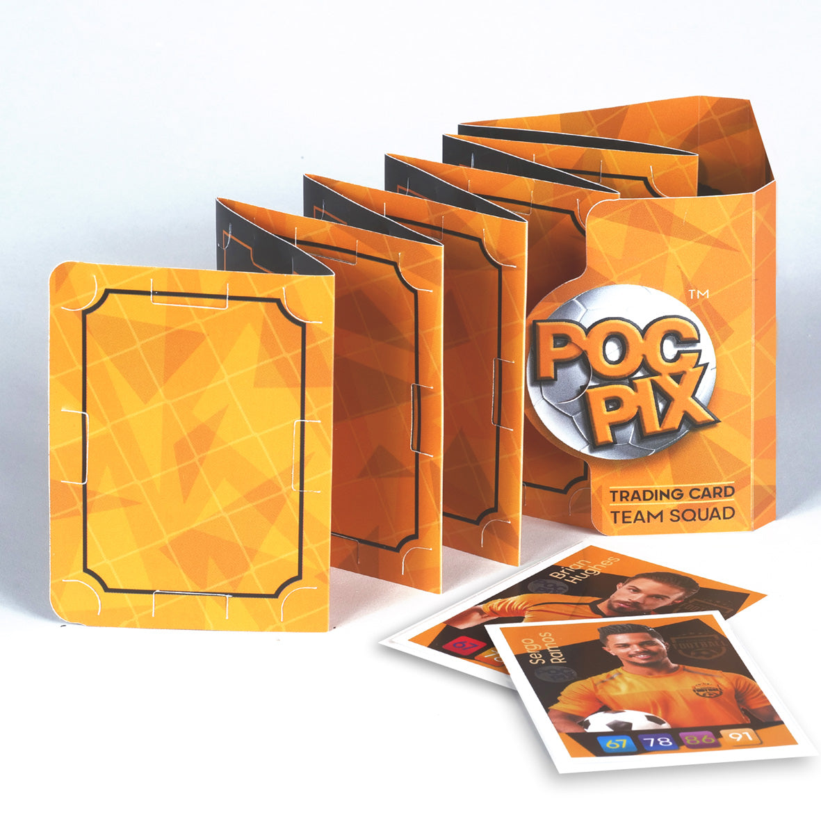 Poc Pix pocket size foldable gold orange black trading card display album wallet open