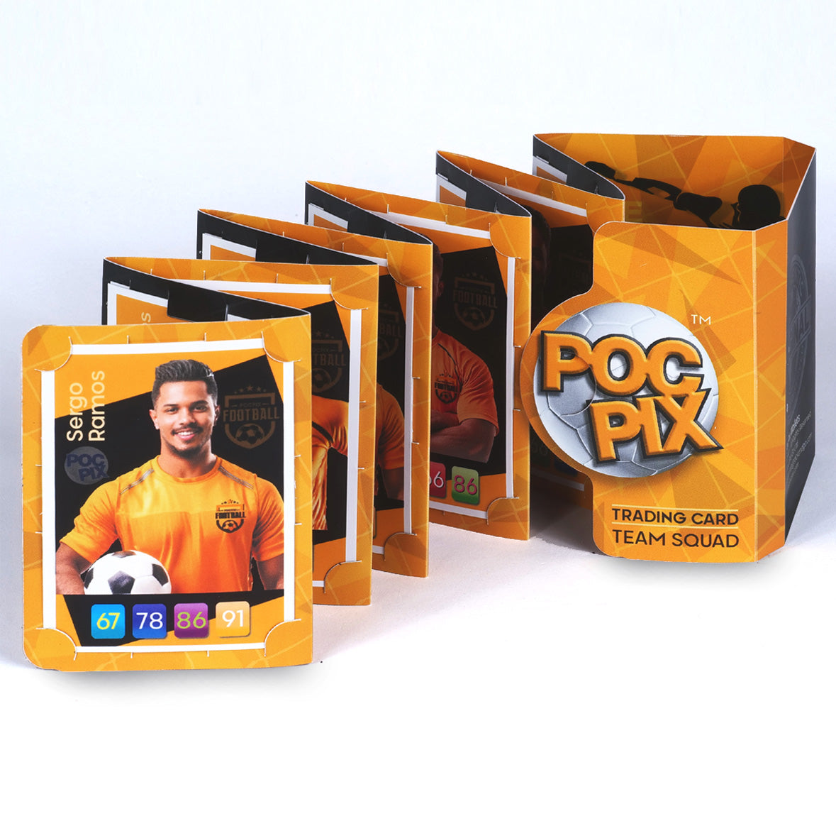 Poc Pix trading card album wallet to display standard size TCG cards - illustration of sports cards in compact  pocket size folder