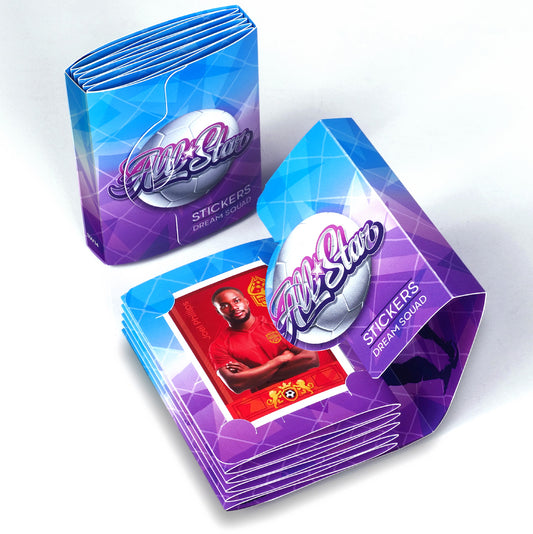 Pocket Size Double Sided All Stars TCG Football Sticker Collection Book & Trading Card Binder for a TCG Collector, football sticker cards  or Sports Cards Fans 